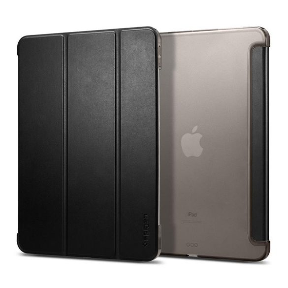 SPIGEN SMART FOLD tok álló, bőr hatású (aktív FLIP, oldalra nyíló, TRIFOLD, asztali tartó) FEKETE Apple IPAD Air 2020 (Air 4), Apple IPAD Air 2022