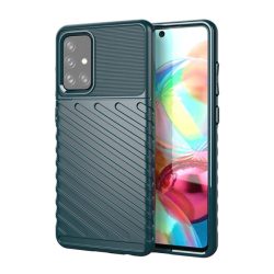   Szilikon telefonvédő (közepesen ütésálló, csíkos, dombor minta) SÖTÉTZÖLD Samsung Galaxy A72 4G (SM-A725F), Samsung Galaxy A72 5G (SM-A726F)