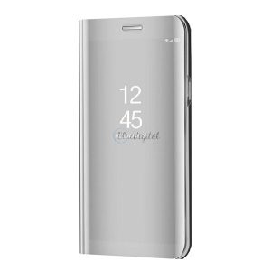 Tok álló (aktív FLIP, oldalra nyíló, asztali tartó funkció, tükrös felület, Mirror View Case) EZÜST Samsung Galaxy A52 4G (SM-A525F), Samsung Galaxy A52 5G (SM-A526F), Samsung Galaxy A52s 5