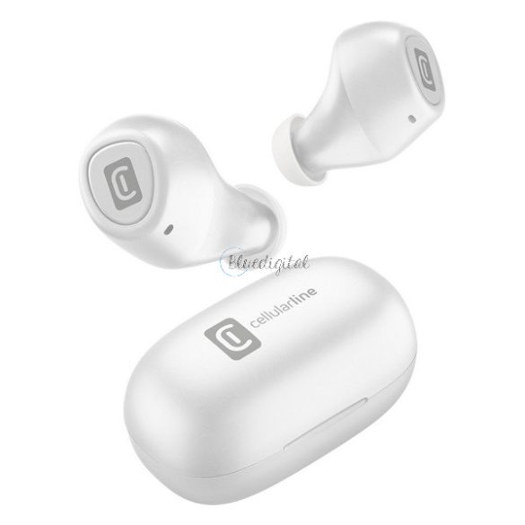 CELLULARLINE BLINK bluetooth fülhallgató SZTEREO (v5.0, TWS, mini, mikrofon, aktív zajszűrő + töltőtok) FEHÉR