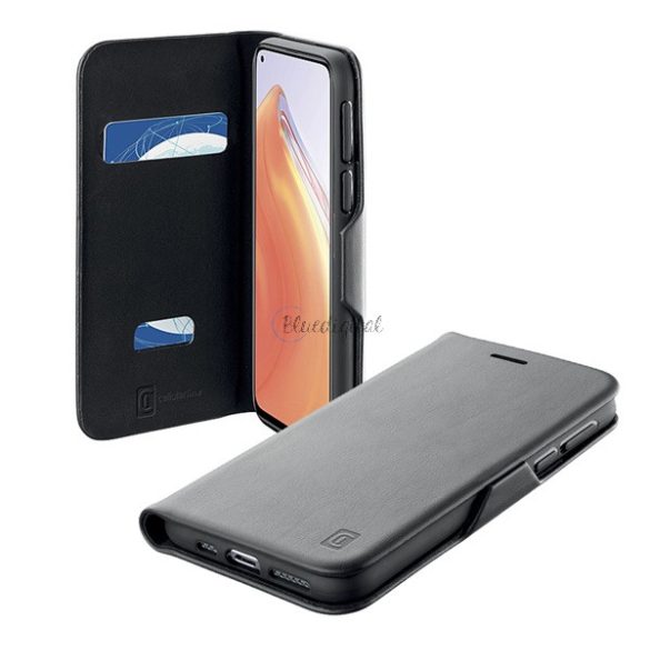 CELLULARLINE BOOK CLUTCH tok álló, bőr hatású (FLIP, oldalra nyíló, bankkártyatartó funkció) FEKETE Xiaomi Mi 10T Pro 5G, Xiaomi Mi 10T 5G