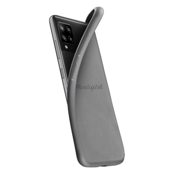 CELLULARLINE CHROMA szilikon telefonvédő (matt, mikrofiber plüss belső) FEKETE Samsung Galaxy A12 (SM-A125F / SM-A127F)