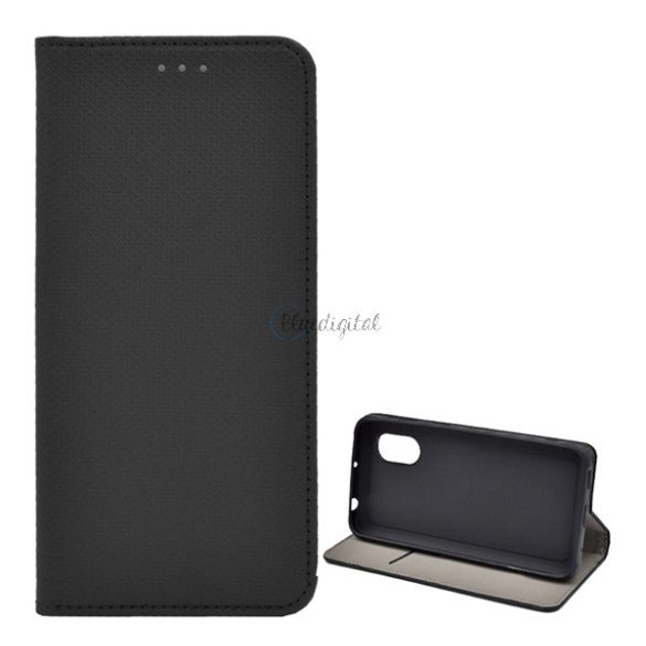 Tok álló, bőr hatású (FLIP, oldalra nyíló, asztali tartó funkció, rombusz minta) FEKETE Samsung Galaxy Xcover 5 (SM-G525F)