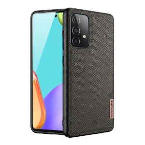 DUX DUCIS FINO szilikon telefonvédő (műanyag belső, közepesen ütésálló, rács minta) BARNA Samsung Galaxy A72 5G (SM-A726F), Samsung Galaxy A72 4G (SM-A725F)