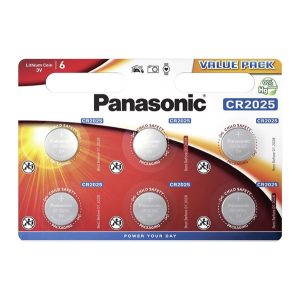 PANASONIC gombelem (CR2025, 3V, lítium) 6db/csomag