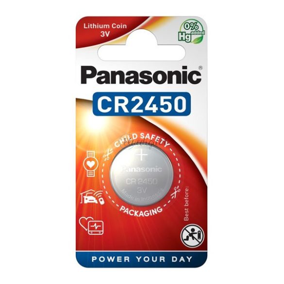 PANASONIC gombelem (CR2450L, 3V, lítium) 1db / csomag