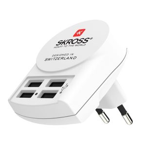 SKROSS hálózati töltő 4 USB aljzat (4.8W) FEHÉR