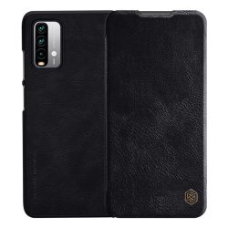   NILLKIN QIN tok álló, bőr hatású (FLIP, oldalra nyíló, bankkártya tartó) FEKETE Xiaomi Redmi 9T