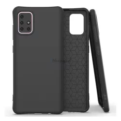   Szilikon telefonvédő (közepesen ütésálló, légpárnás sarok, matt) FEKETE Samsung Galaxy M31s (SM-M317F)