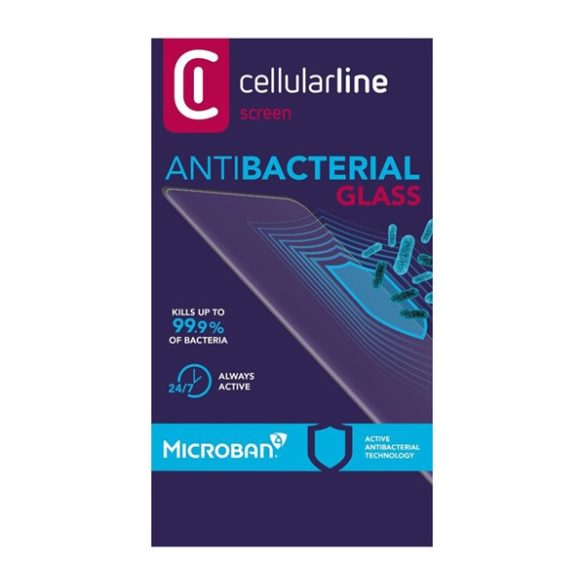 CELLULARLINE ANTIBIOM képernyővédő üveg (antibakteriális, ultravékony, 9H) FEKETE Samsung Galaxy A52 4G (SM-A525F), Samsung Galaxy A52 5G (SM-A526F), Samsung Galaxy A52s 5G (SM-A528)