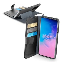   CELLULARLINE BOOK AGENDA tok álló, bőr hatású (FLIP, oldalra nyíló, asztali tartó funkció, RFID védelem) FEKETE Samsung Galaxy S20 Ultra (SM-G988F), Samsung Galaxy S20 Ultra 5G (SM-G988B)