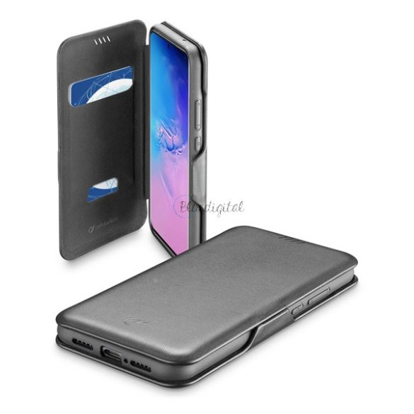 CELLULARLINE BOOK CLUTCH tok álló, bőr hatású (FLIP, oldalra nyíló, bankkártyatartó funkció) FEKETE Samsung Galaxy S20 Ultra (SM-G988F), Samsung Galaxy S20 Ultra 5G (SM-G988B)
