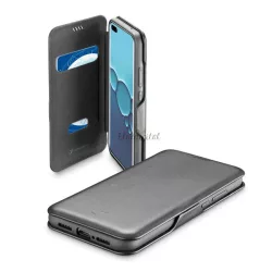   CELLULARLINE BOOK CLUTCH tok álló, bőr hatású (FLIP, oldalra nyíló, bankkártyatartó funkció) FEKETE Huawei P40