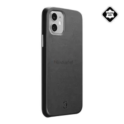   CELLULARLINE ELITE műanyag telefonvédő (mikrofiber belső, valódi bőr hátlap) FEKETE Apple iPhone 12 mini