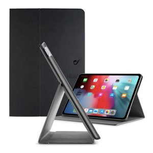 CELLULARLINE FOLIO tok álló, bőr hatású (FLIP, oldalra nyíló, TRIFOLD asztali tartó funkció) FEKETE Apple IPAD Pro 11 (2018)