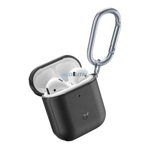 CELLULARLINE DEFENDER szilikon tok (karabíner) FEKETE Apple AirPods 1/Apple AirPods 2