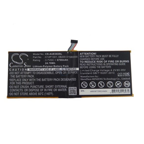 CAMERON SINO Li-Polymer akku (3.7V/6700mAh, Asus 0B200-01580000 kompatibilis) FEKETE