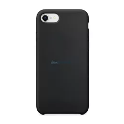   Szilikon telefonvédő (matt, mikrofiber plüss karcolásmentesítő belső, prémium) FEKETE Apple iPhone SE 3 (2022), iPhone SE 2 (2020), iPhone 8 4.7