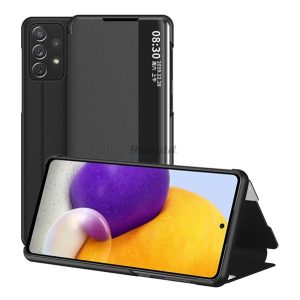 Tok álló, bőr hatású (FLIP, oldalra nyíló, asztali tartó funkció, hívószámkijelzés, View Window) FEKETE Samsung Galaxy A72 5G (SM-A726F), Samsung Galaxy A72 4G (SM-A725F)