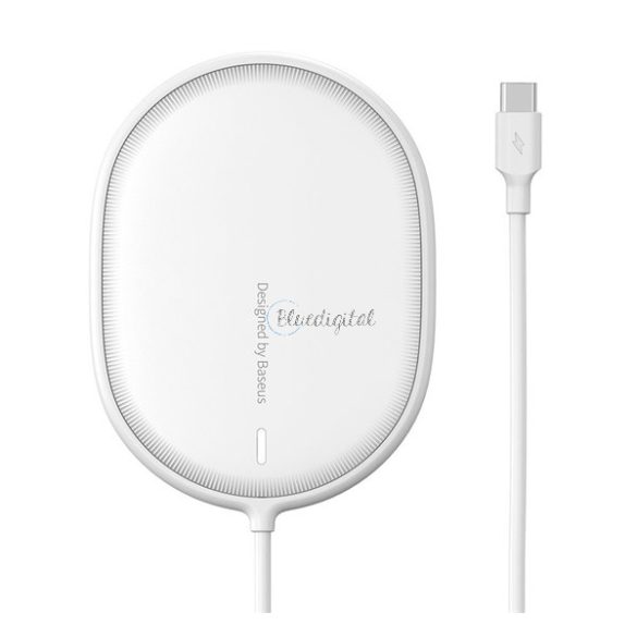 BASEUS hálózati töltő állomás (15W, gyorstöltő, wireless, MagSafe, Type-C) FEHÉR 