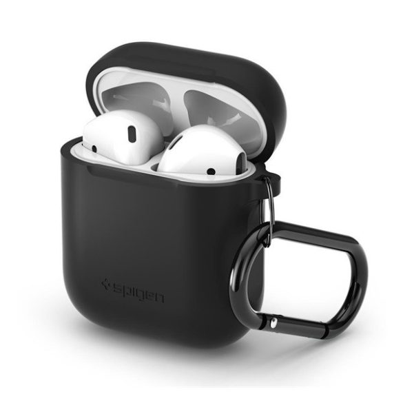 SPIGEN szilikon tok (matt, töltő csatlakozás) FEKETE Apple AirPods/AirPods 2 