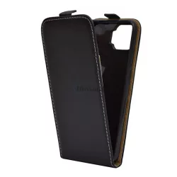   Tok álló, bőr hatású (FLIP, lefelé nyíló, szilikon tartó) FEKETE Oppo A73 4G