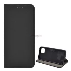   Tok álló, bőr hatású (FLIP, oldalra nyíló, asztali tartó funkció, rombusz minta) FEKETE Oppo Reno 4 Z 5G