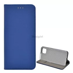   Tok álló, bőr hatású (FLIP, oldalra nyíló, asztali tartó funkció, rombusz minta) SÖTÉTKÉK Oppo Reno 4 Z 5G