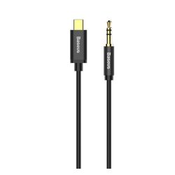   BASEUS M01 audió kábel (3.5mm - Type-C, 3 pólusú jack csatlakozó, 120cm, AUX) FEKETE