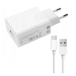   XIAOMI hálózati töltő USB aljzat (22.5W, gyorstöltő + Type-C kábel) FEHÉR