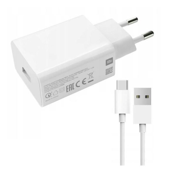 XIAOMI hálózati töltő USB aljzat (22.5W, gyorstöltő + Type-C kábel) FEHÉR