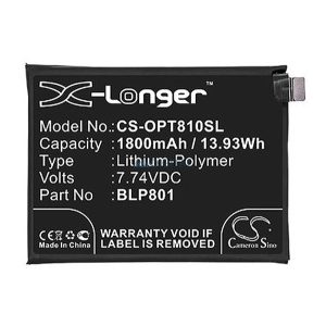 CAMERON SINO Li-Polymer akku (7.74V/1800mAh, Oneplus BLP801 kompatibilis) FEKETE OnePlus 8T