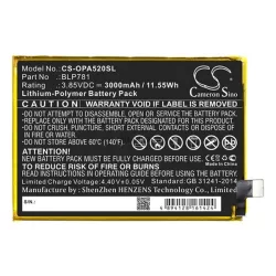   CAMERON SINO Li-Polymer akku (3.85V/3000mAh, OPPO BLP781 kompatibilis) FEKETE Oppo A52
