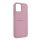 Műanyag telefonvédő (bőr hatású bevonat, mikrofiber plüss belső, kamera védelem) RÓZSASZÍN Apple iPhone 12 Pro Max