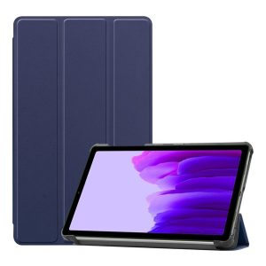 Tok álló, bőr hatású (aktív FLIP, oldalra nyíló, TRIFOLD, asztali tartó) SÖTÉTKÉK Samsung Galaxy Tab A7 Lite WIFI (SM-T220), Samsung Galaxy Tab A7 Lite LTE (SM-T225)