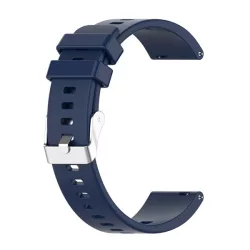   Pótszíj (univerzális, 20mm, szilikon, dupla bújtató) SÖTÉTKÉK Garmin Vivomove 5, Huawei Watch GT 2 42mm, Samsung Galaxy Watch Active 2 44mm (SM-R820N)