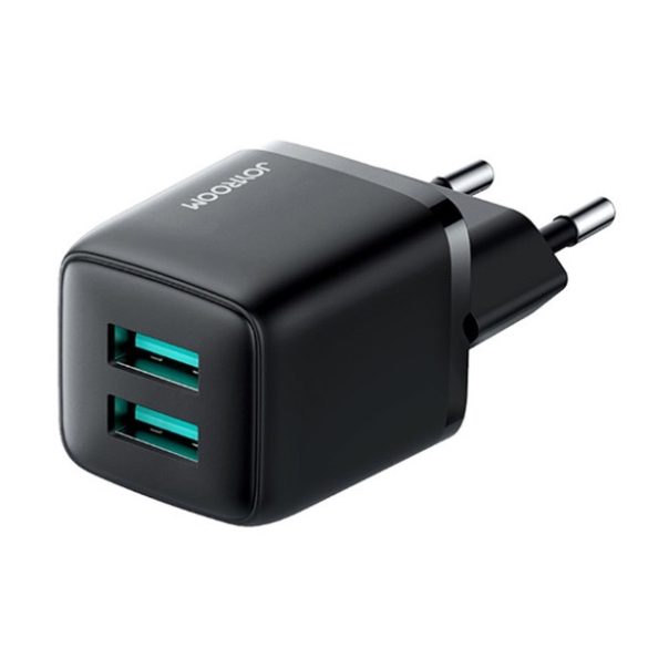 JOYROOM L-2A121 hálózati töltő 2 USB aljzat (12W, gyorstöltő) FEKETE