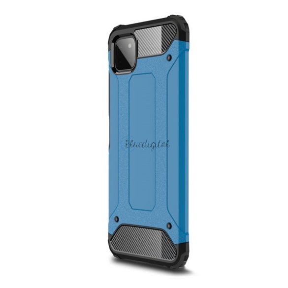 Defender műanyag telefonvédő (közepesen ütésálló, légpárnás sarok, szilikon belső, fémhatás) VILÁGOSKÉK Samsung Galaxy A22 5G (SM-A226)