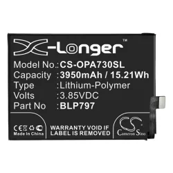   CAMERON SINO Li-Polymer akku (3.85V/3950mAh, OPPO BLP797 kompatibilis) FEKETE Oppo A73 4G, Oppo A72 4G