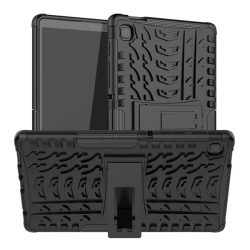   Defender műanyag telefonvédő (ütésállóság, szilikon belső, kitámasztó, autógumi) FEKETE Samsung Galaxy Tab A7 Lite WIFI (SM-T220), Samsung Galaxy Tab A7 Lite LTE (SM-T225)