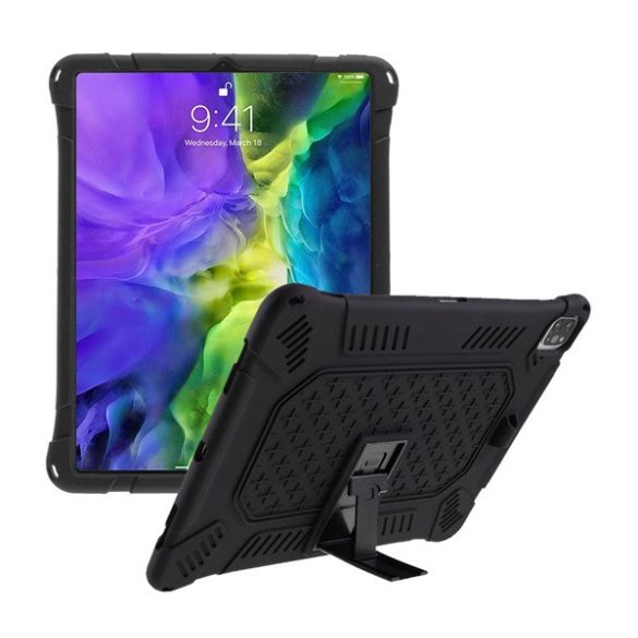 Defender telefonvédő gumi (ütésállóság, kitámasztó, kereszt) FEKETE Apple IPAD Pro 12.9 (2018), Apple IPAD Pro 12.9 (2020), Apple IPAD Pro 12.9 (2021)