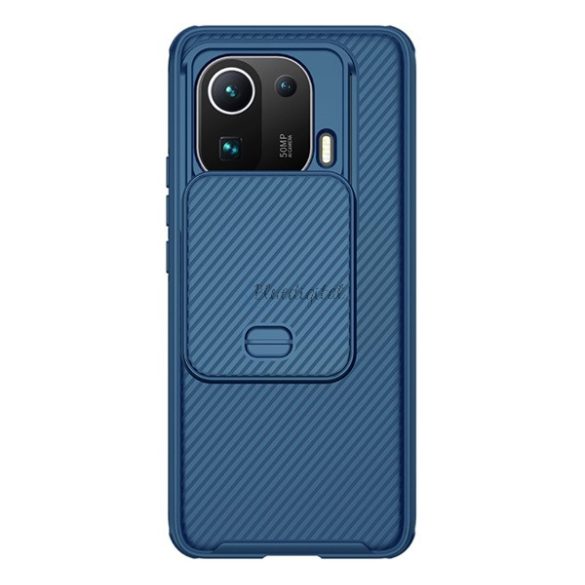 NILLKIN CAMSHIELD PRO műanyag telefonvédő (szilikon keret, közepesen ütésálló, kamera védelem, csíkos minta) SÖTÉTKÉK Xiaomi Mi 11 Pro 5G