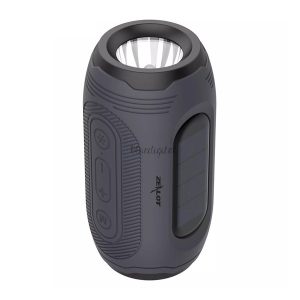 ZEALOT A4 bluetooth hordozható hangszóró (v5.0, 1500mAh, 3W, IPX5 vízálló, napelemes töltés, zseblámpa funkció) SZÜRKE