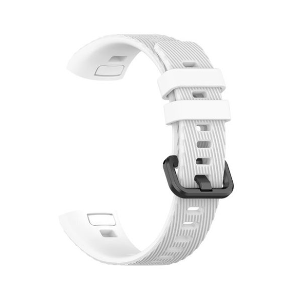 Pótszíj (egyedi méret, szilikon, csíkos) FEHÉR Huawei Band 3 Pro, Honor Band 3 Pro