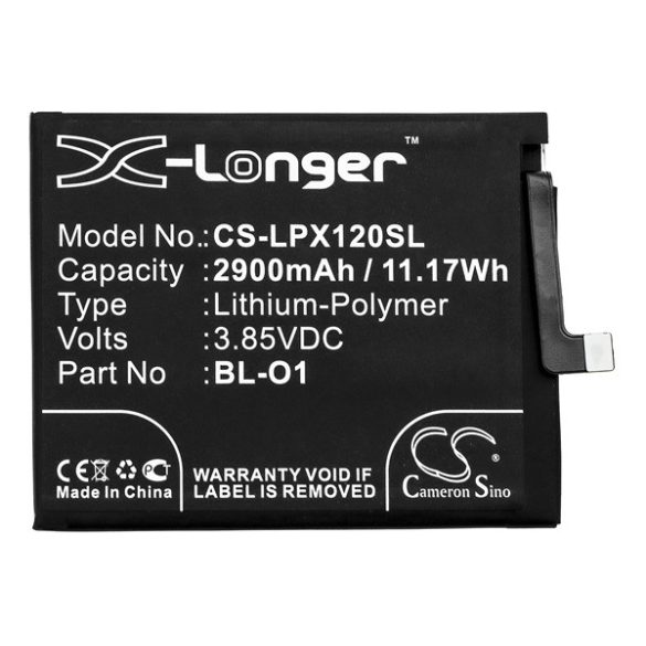 CAMERON SINO Li-Polymer akku (3.85V/2900mAh, LG BL-O1 kompatibilis) FEKETE LG K20 2019 (LMX120)