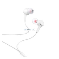   HOCO M78 fülhallgató SZTEREO (3.5mm jack, mikrofon, felvevő gomb, hangerőszabályzó, törésálló kábel) FEHÉR