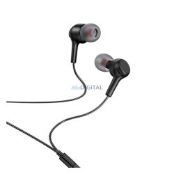   HOCO M78 fülhallgató SZTEREO (3.5mm jack, mikrofon, felvevő gomb, hangerőszabályzó, törésálló kábel) FEKETE