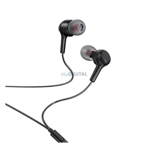 HOCO M78 fülhallgató SZTEREO (3.5mm jack, mikrofon, felvevő gomb, hangerőszabályzó, törésálló kábel) FEKETE