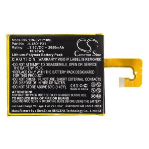 CAMERON SINO Li-Polymer akku (3.85V/2650mAh, Lenovo L18D1P31 kompatibilis) FEKETE Lenovo Tab E7 (TB-7104F)