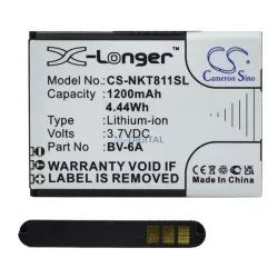   CAMERON SINO Li-Ion akku (3.7V/1200mAh, Nokia BV-6A kompatibilis) FEKETE Nokia 2720 Flip, 8110 4G (2018)